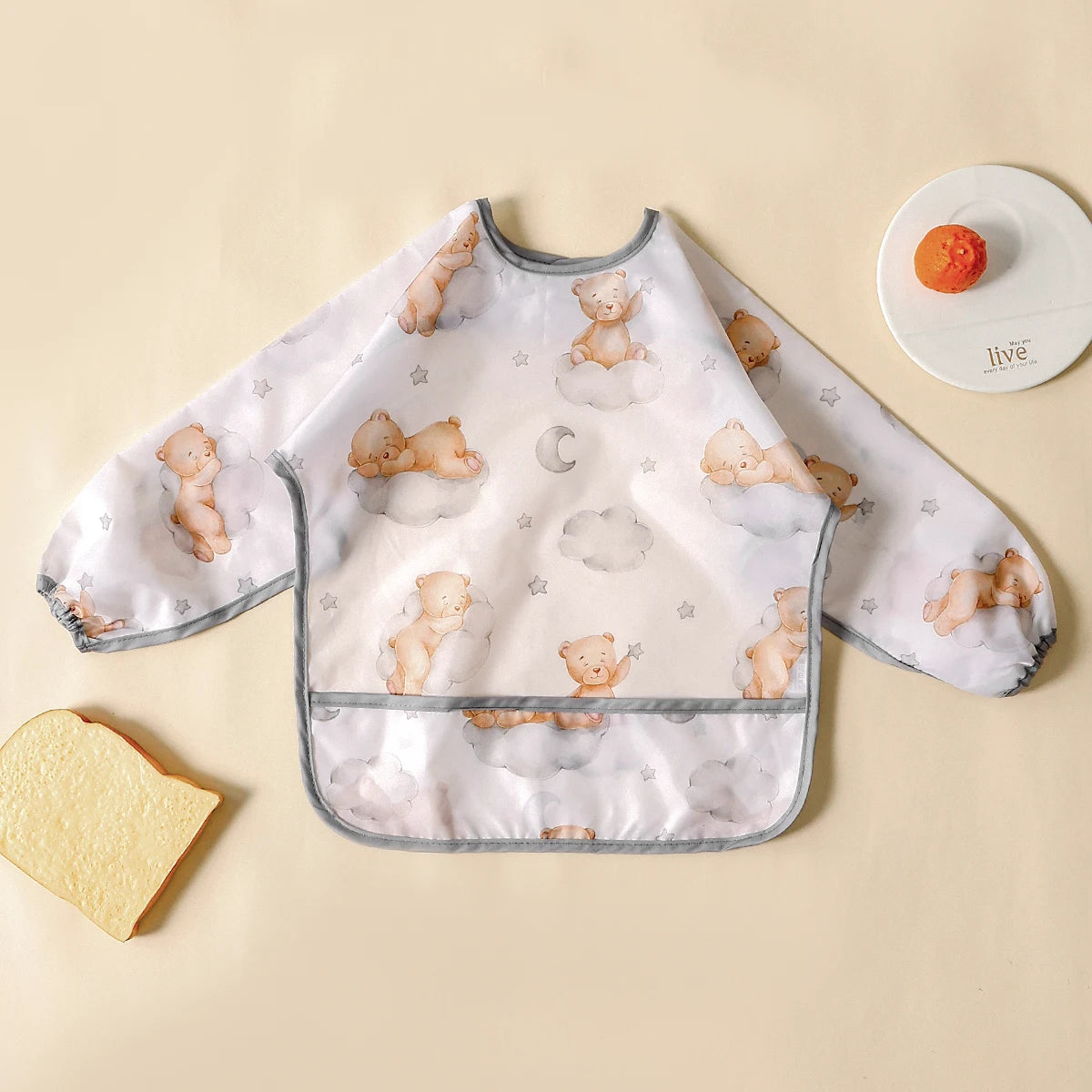 Elinfant Baby / Kleinkind Langarm-Lätzchen – Das praktische All-in-One Wasserdichte Lätzchen für Babys!