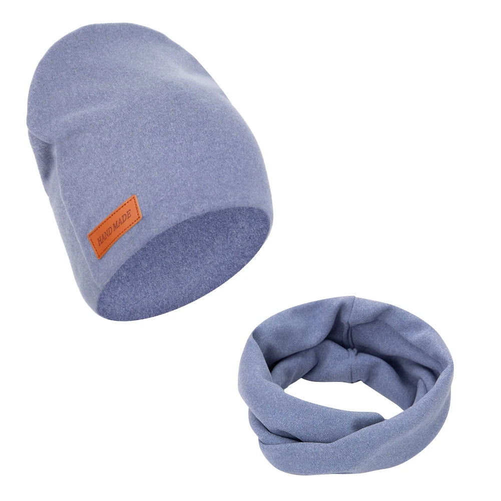 Kuscheliges Baby-Mützen-Set – 2-teiliges Mützen & Schal-Set aus weichem Kaschmir-Imitat