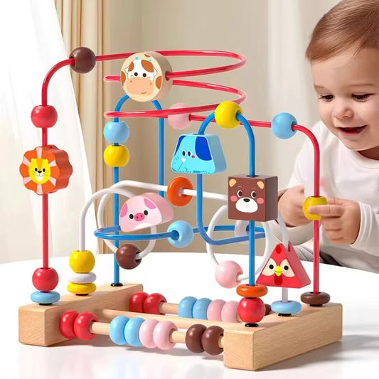 Montessori Holz Achterbahn & Perlenlabyrinth â Das clevere Lernspielzeug fĂŒr kleine Mathe-Entdecker!