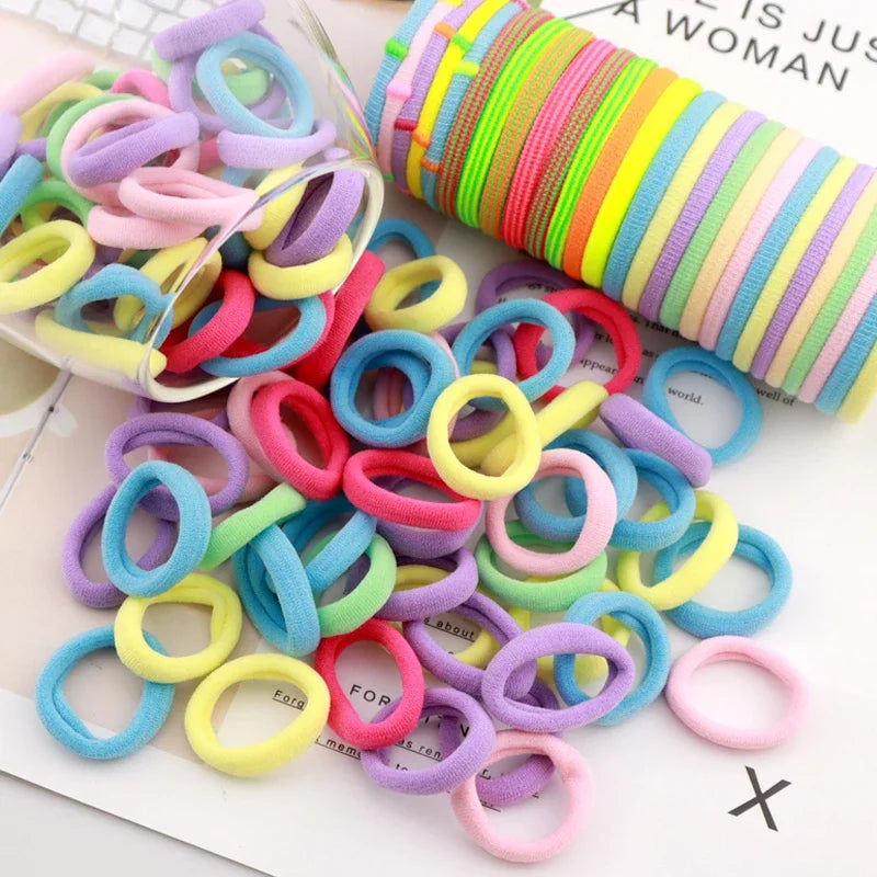 200er Set Bunte Haargummis – Elastische Haarbänder für Kinder