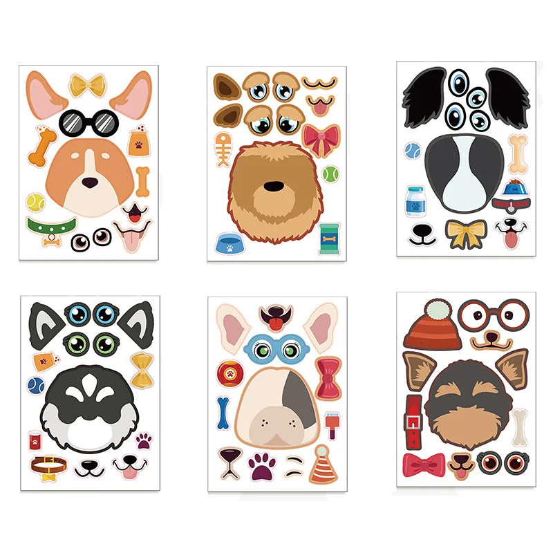 6-Blatt Bauernhof-Tieraufkleber – Kreatives DIY-Spielzeug für kleine Tierfreunde!