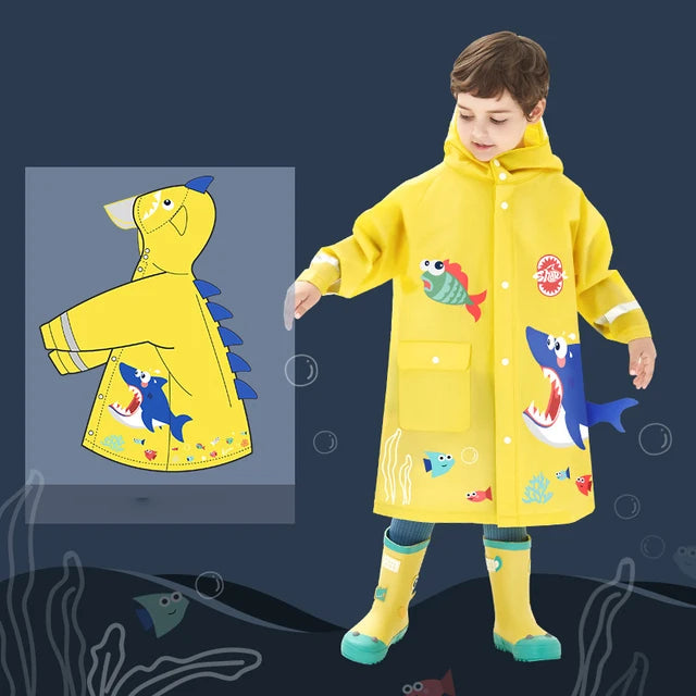 Niedlicher Polyester-Kinder-Regenmantel, wasserdichter Regenmantel für den Außenbereich, für Kinder, undurchlässiger Poncho, Regenjacke für Jungen und Mädchen
