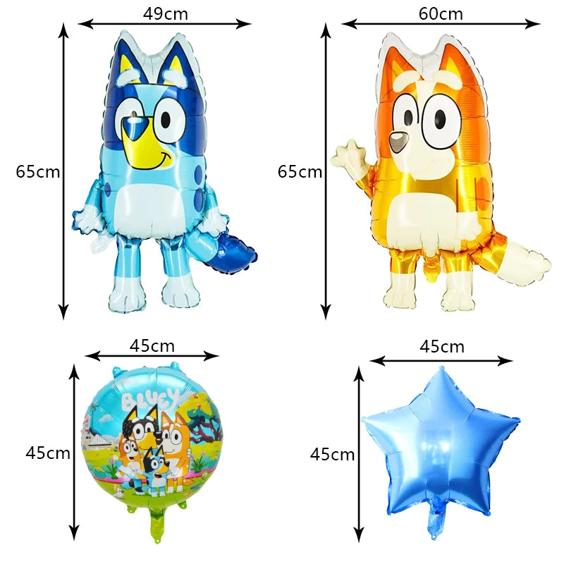 Bluey Geburtstag Deko-Set – Ballons & Partyzubehör für Kinder