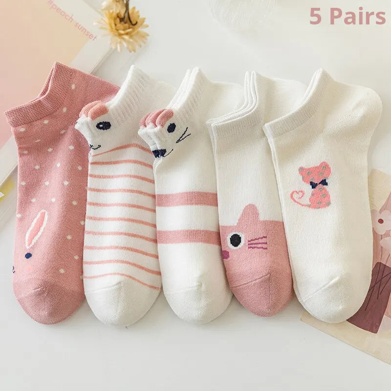 5/10/20 Kinder kurze Röhrensocken mit verschiedenen Motiven – Trendige, dünne Socken für alle Jahreszeiten, niedrig geschnitten, modisches Style-Accessoire