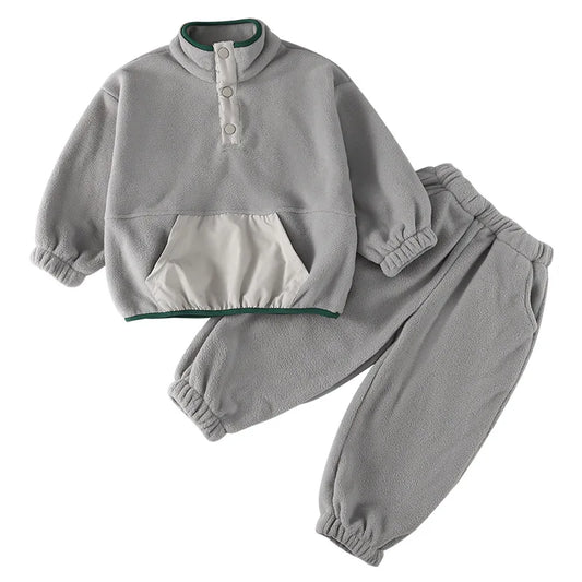 Kinder Anzug Polar-Fleece-Sweatshirt-Set – Extra warmer Winteranzug für Kinder