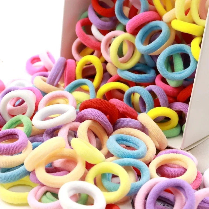 200er Set Bunte Haargummis – Elastische Haarbänder für Kinder