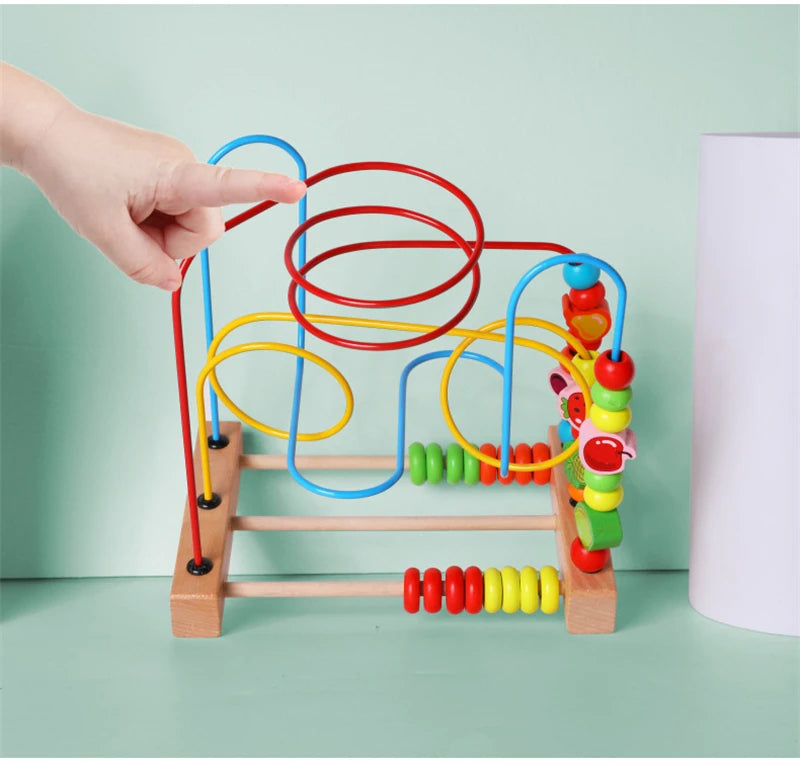 Montessori Holz Achterbahn & Perlenlabyrinth – Das clevere Lernspielzeug für kleine Mathe-Entdecker!