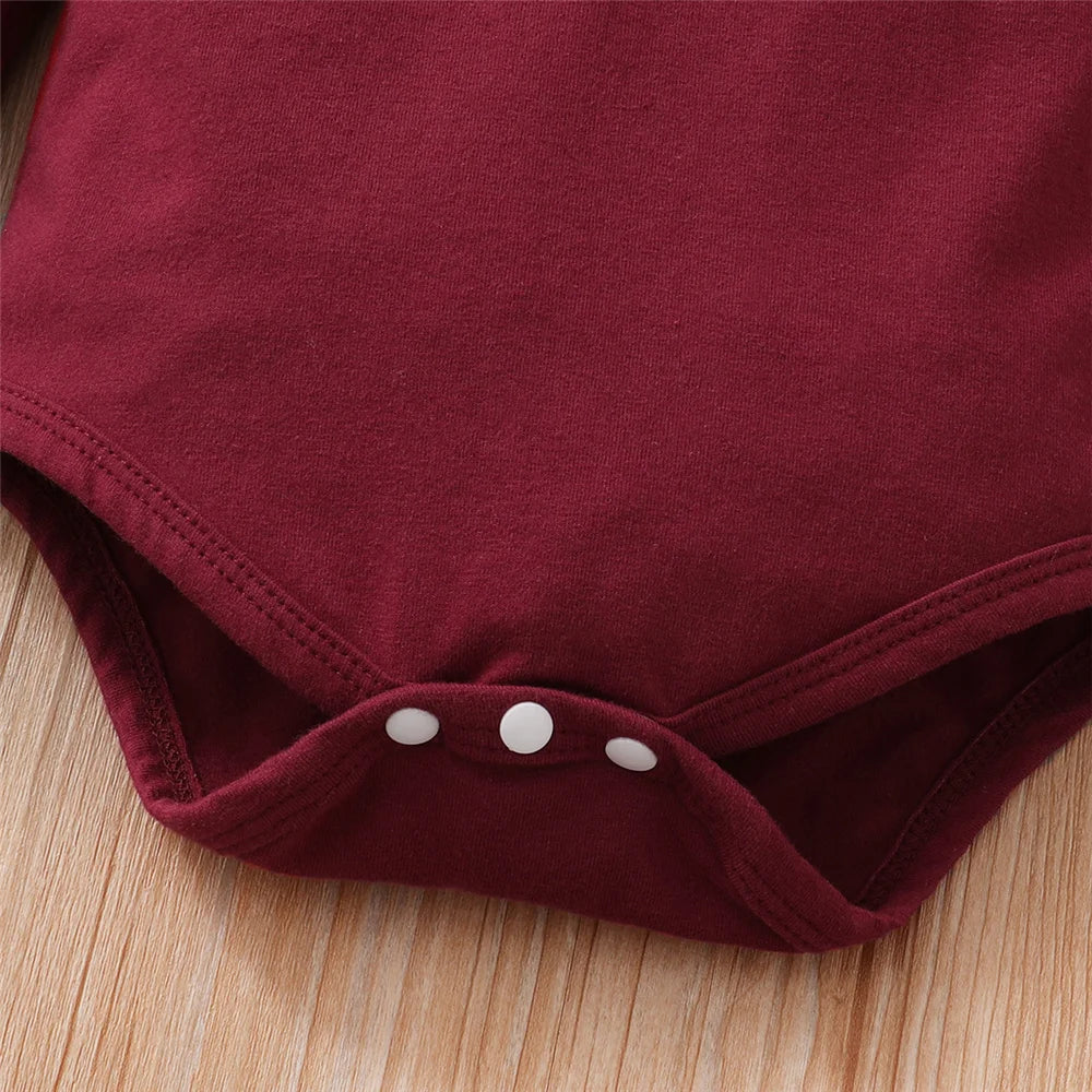 3 teiliges Blumen-Set für Neugeborene – 3-teiliges Outfit mit Strampler & Trägerhose
