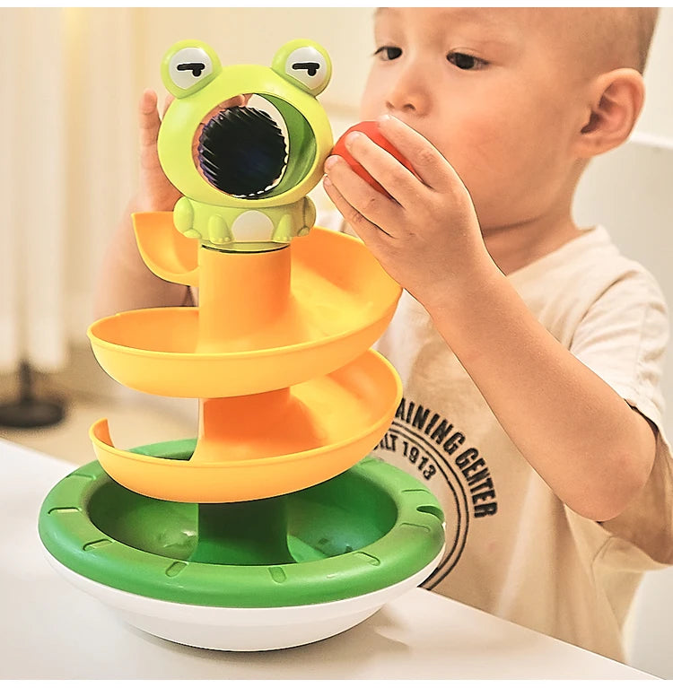 Montessori Regenbogen-Spinturm – Pädagogisches Steck- und Drehspiel für Kinder