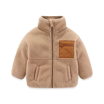 Stylishe & Warme Fleece-Jacke für Kinder  – Plüsch-Mantel mit Reißverschluss für Herbst & Winter