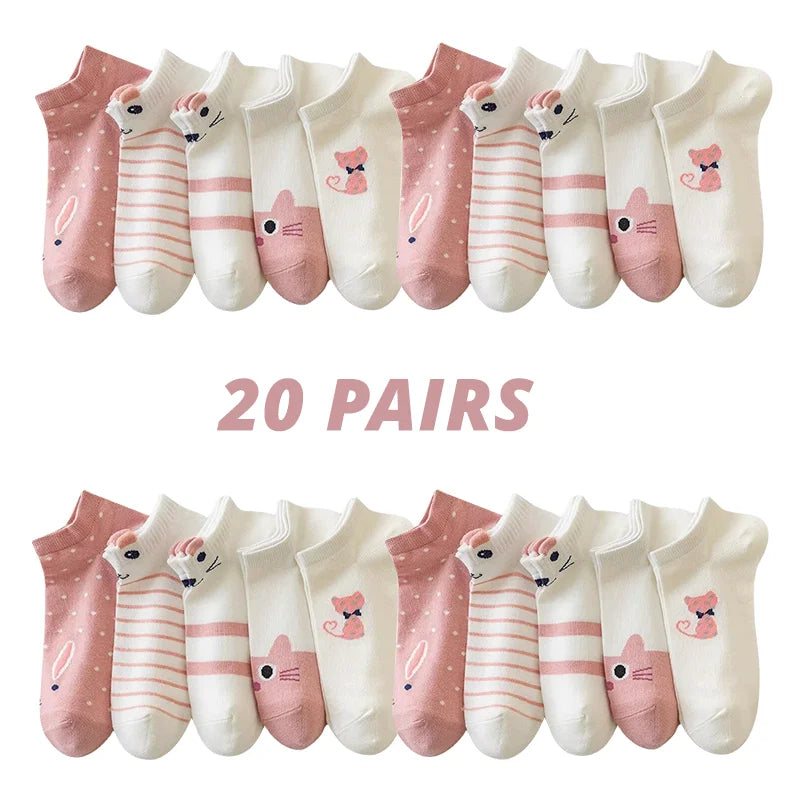 5/10/20 Kinder kurze Röhrensocken mit verschiedenen Motiven – Trendige, dünne Socken für alle Jahreszeiten, niedrig geschnitten, modisches Style-Accessoire