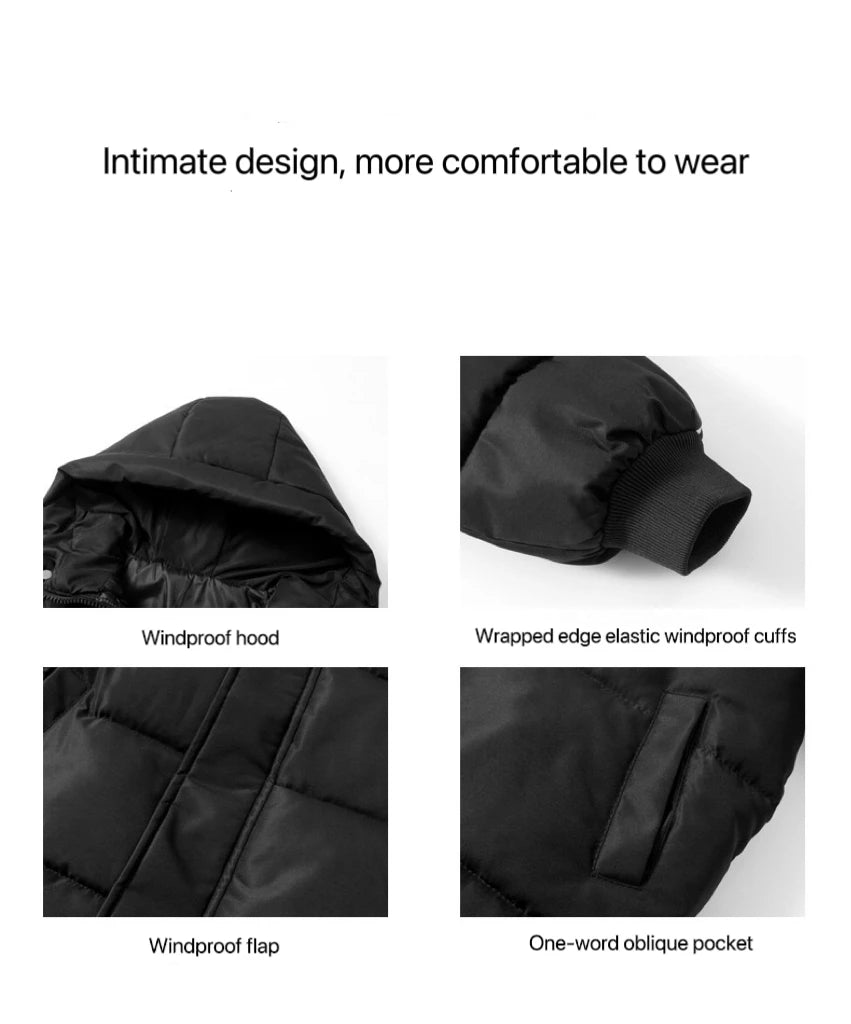 Kate's Dream Warme Baumwolljacke für Kinder – Gefütterter Wintermantel mit Kapuzeaumwolle Gefütterte Mäntel Kinder Lange Unten Herbst Winter Teen Baumwolle Kleidung Oberbekleidung Große Kinder Verdicken warme Jacke