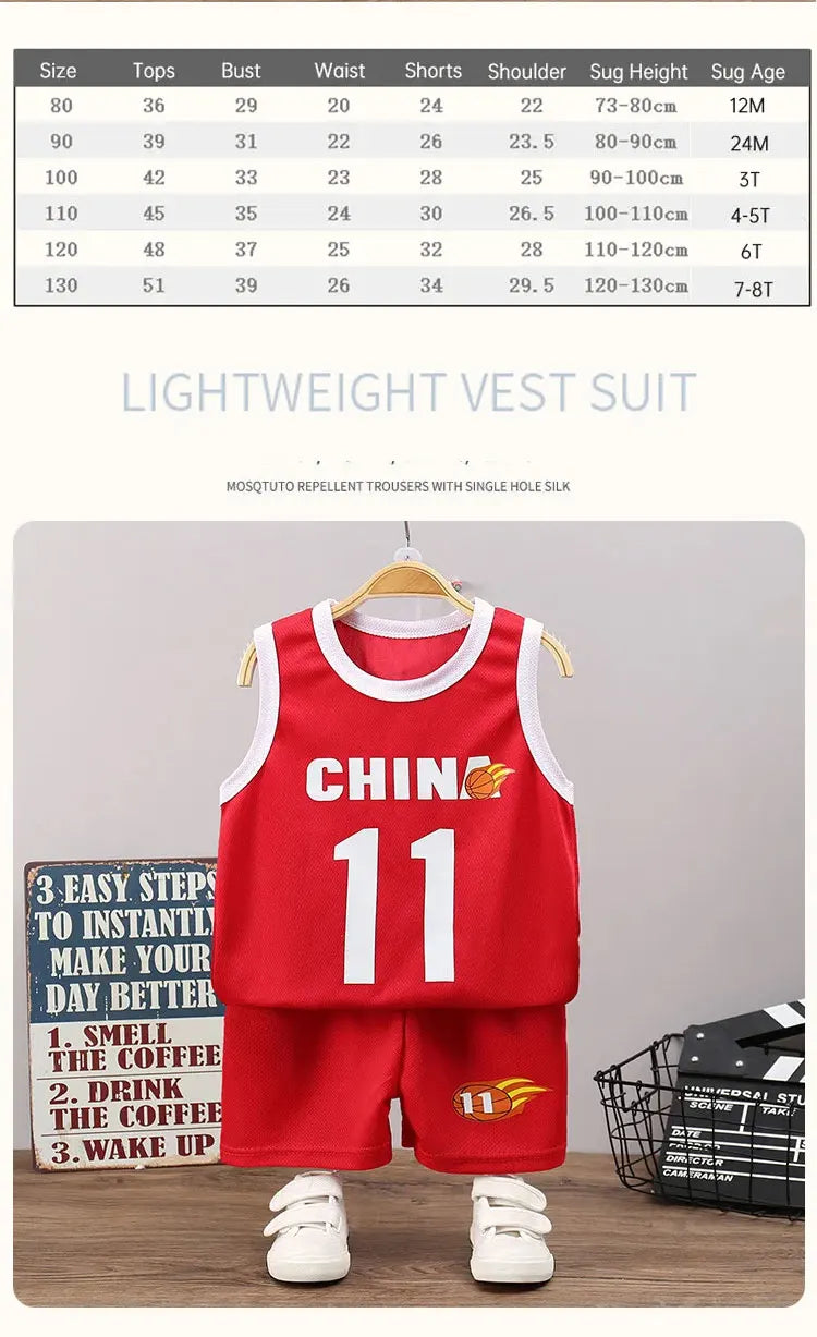 Kinder Sport-Set – Atmungsaktives Basketball-Outfit für Jungen