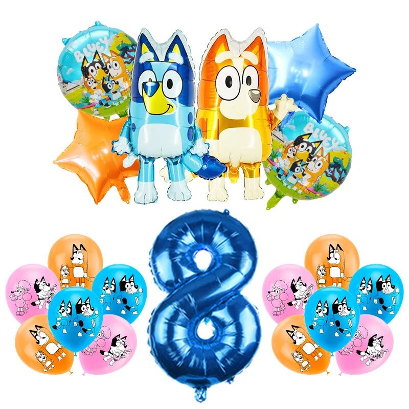 Bluey Geburtstag Deko-Set – Ballons & Partyzubehör für Kinder