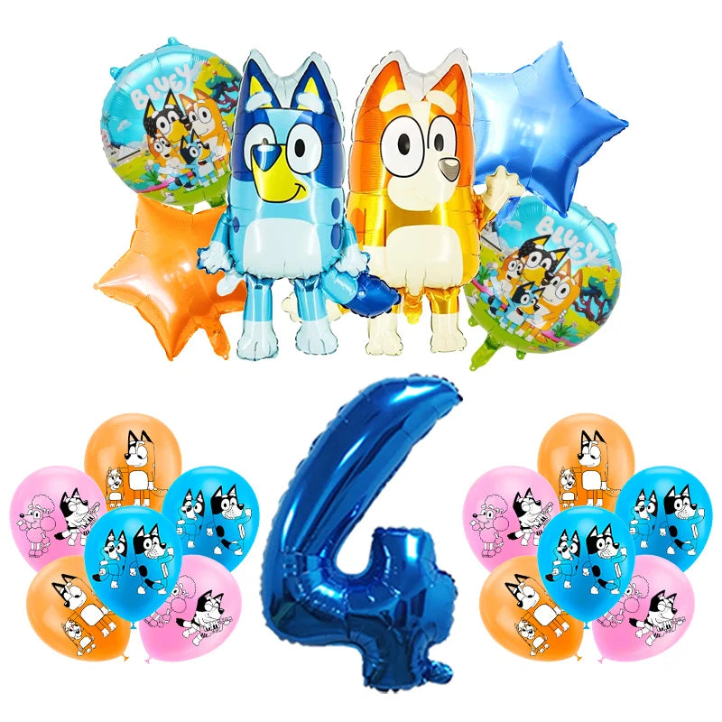 Bluey Geburtstag Deko-Set – Ballons & Partyzubehör für Kinder