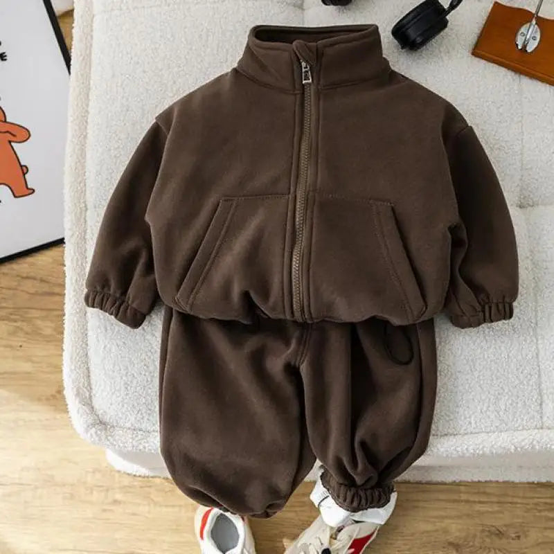 Warmer Fleece-Anzugset für Babys – Jacke und Hose für Winter & Herbst