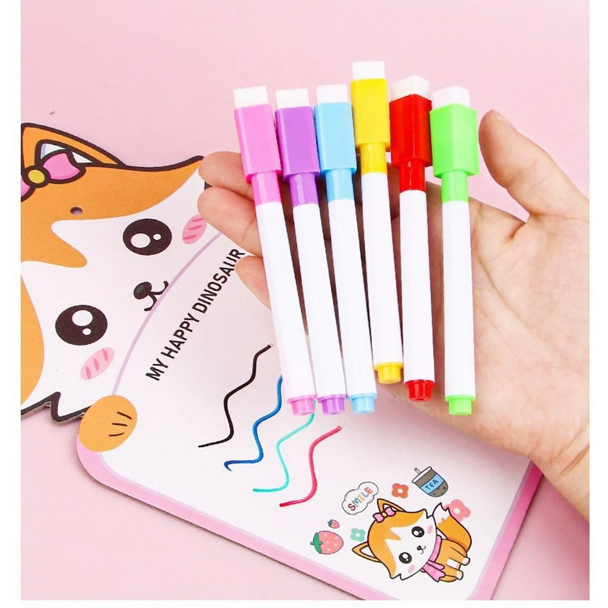 8-teiliges Set Whiteboard-Marker – Trocken abwischbare Stifte in 8 Farben