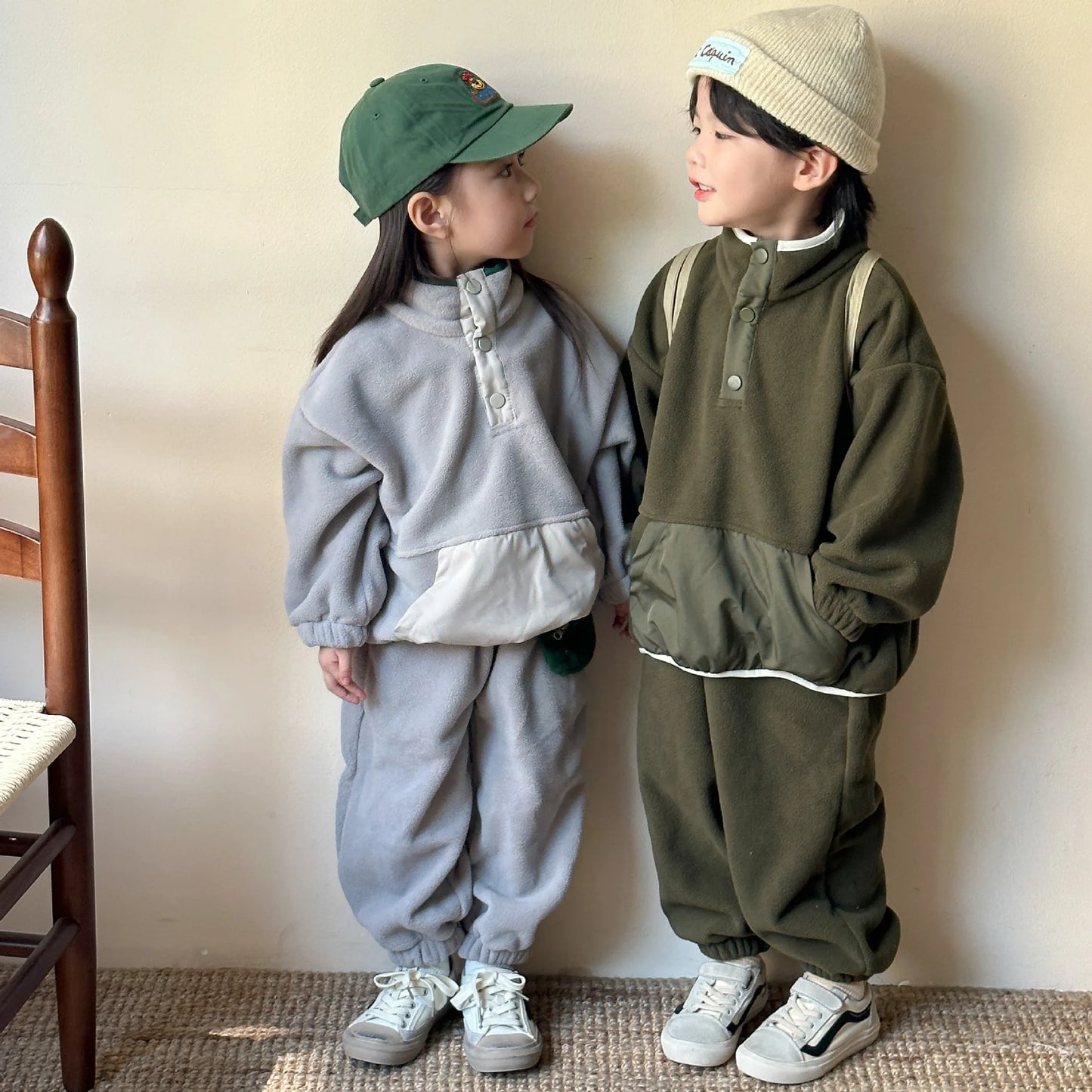 Kinder Anzug Polar-Fleece-Sweatshirt-Set – Extra warmer Winteranzug für Kinder
