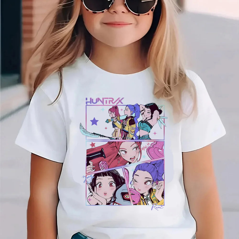 Kinder T-Shirt „Kpop Demon Hunters“ – Cooles T-Shirt im Harajuku-Stil