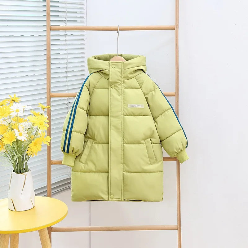 Kate's Dream Warme Baumwolljacke für Kinder – Gefütterter Wintermantel mit Kapuzeaumwolle Gefütterte Mäntel Kinder Lange Unten Herbst Winter Teen Baumwolle Kleidung Oberbekleidung Große Kinder Verdicken warme Jacke