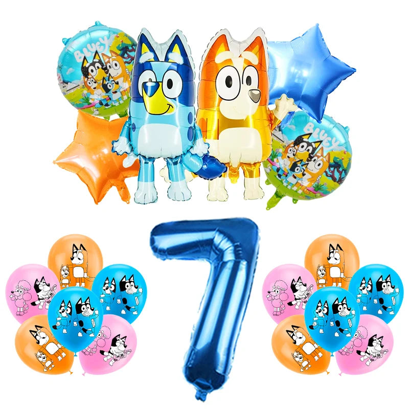 Bluey Geburtstag Deko-Set – Ballons & Partyzubehör für Kinder