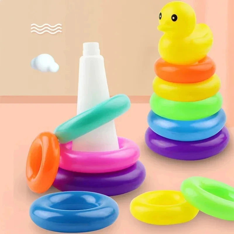 Montessori Regenbogen-Spinturm – Pädagogisches Steck- und Drehspiel für Kinder