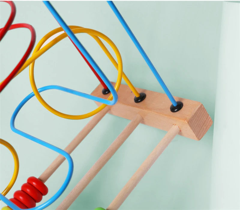 Montessori Holz Achterbahn & Perlenlabyrinth – Das clevere Lernspielzeug für kleine Mathe-Entdecker!