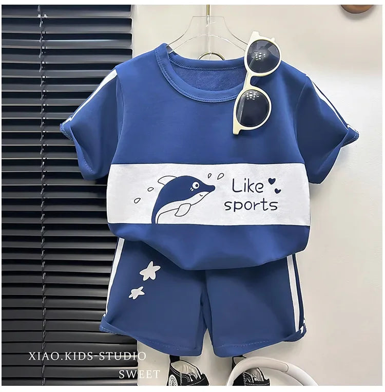 Gestreiftes Sommer-Set für Kinder – Kurzarm-Shirt & Shorts