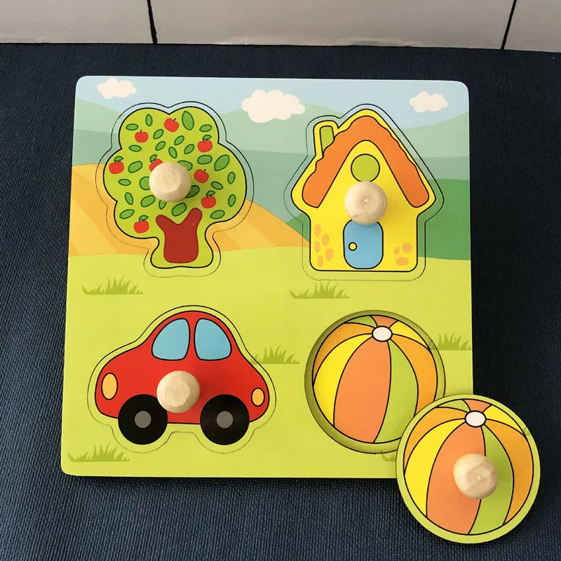 Montessori Holzspielzeug für Babys (1-3 Jahre) – Lernpuzzle & Entwicklungsspiel für kleine Entdecker!