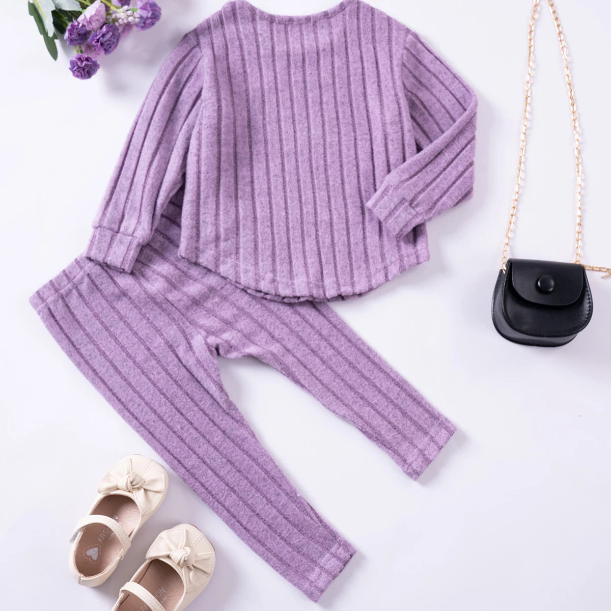 Herbstliches Mädchen- Outfit Set – Langarm-Top und modische Hose, warm, bequem und perfekt für Outdoor-Aktivitäten oder zum chilln für zu Hause