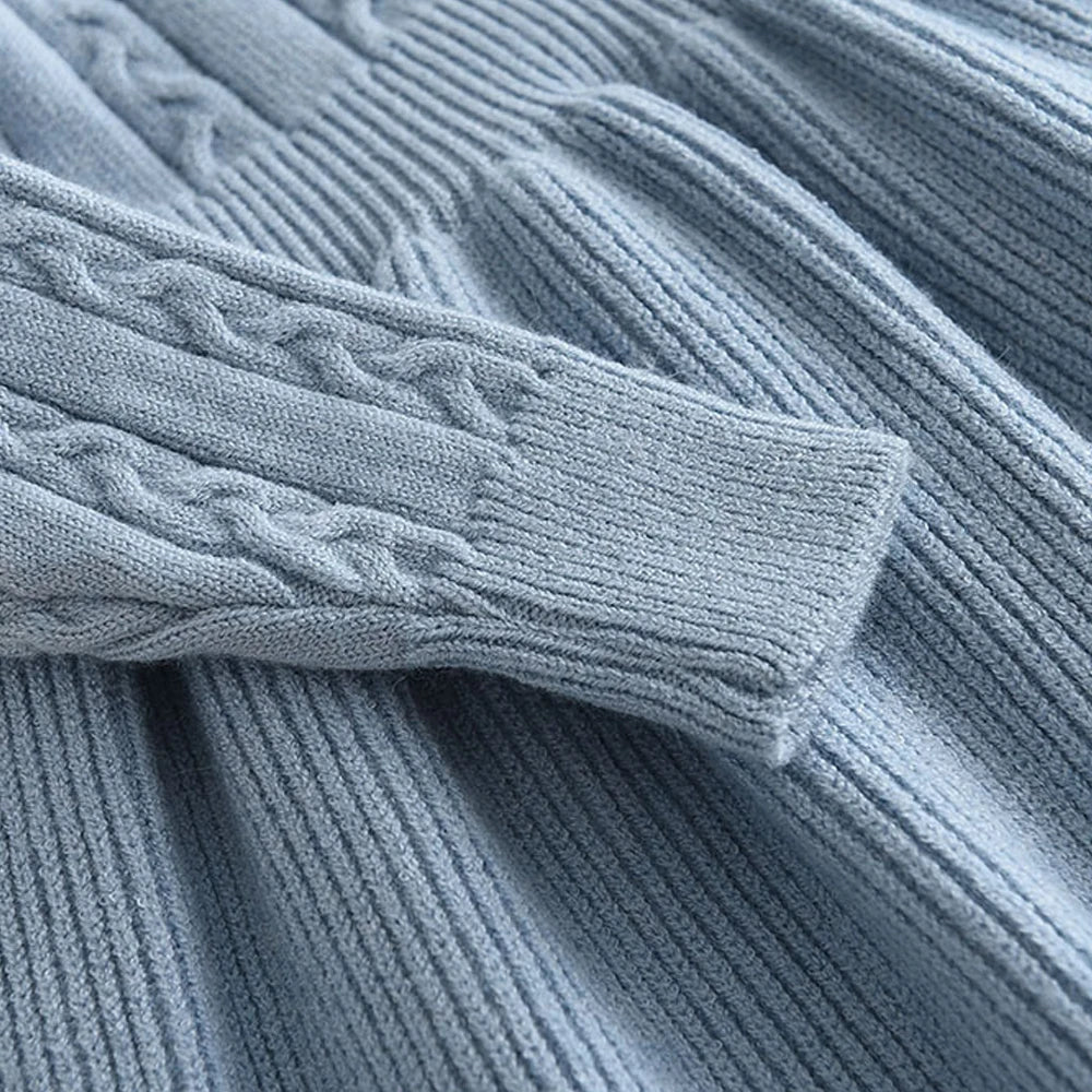 Strick-Prinzessinnen-Kleid für Mädchen – Langarm-Pulloverkleid mit Rüschen und Blumen