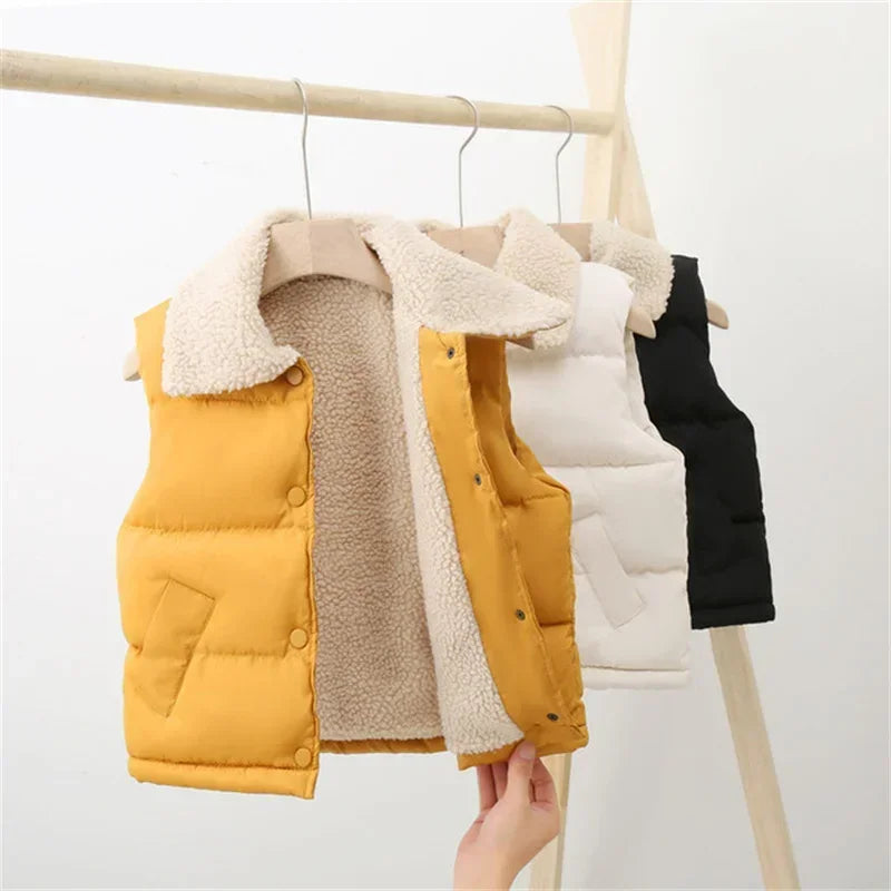 Warme Weste für Jungen & Mädchen – Ärmellose Jacke mit Kapuze