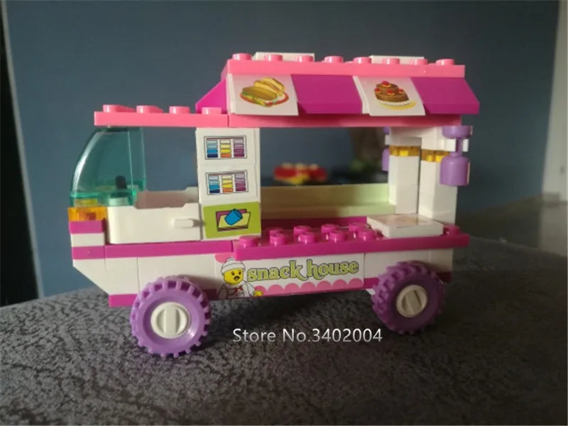 102-teiliges Bausteine-Set „Stadt und Abenteuer“ – Kreatives Bauspielzeug mit Van, Snack-Haus, Auto, Hund und Figuren für Kinder, tolles Weihnachtsgeschenk