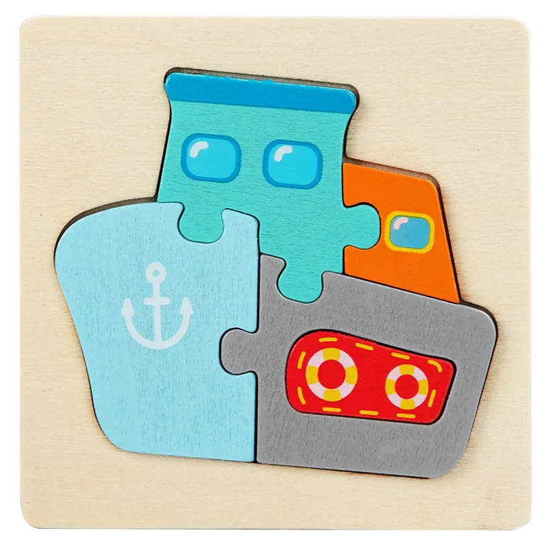 Buntes 3D-Holzpuzzle – Das coole Lern- & Knobelspiel für kleine Entdecker!