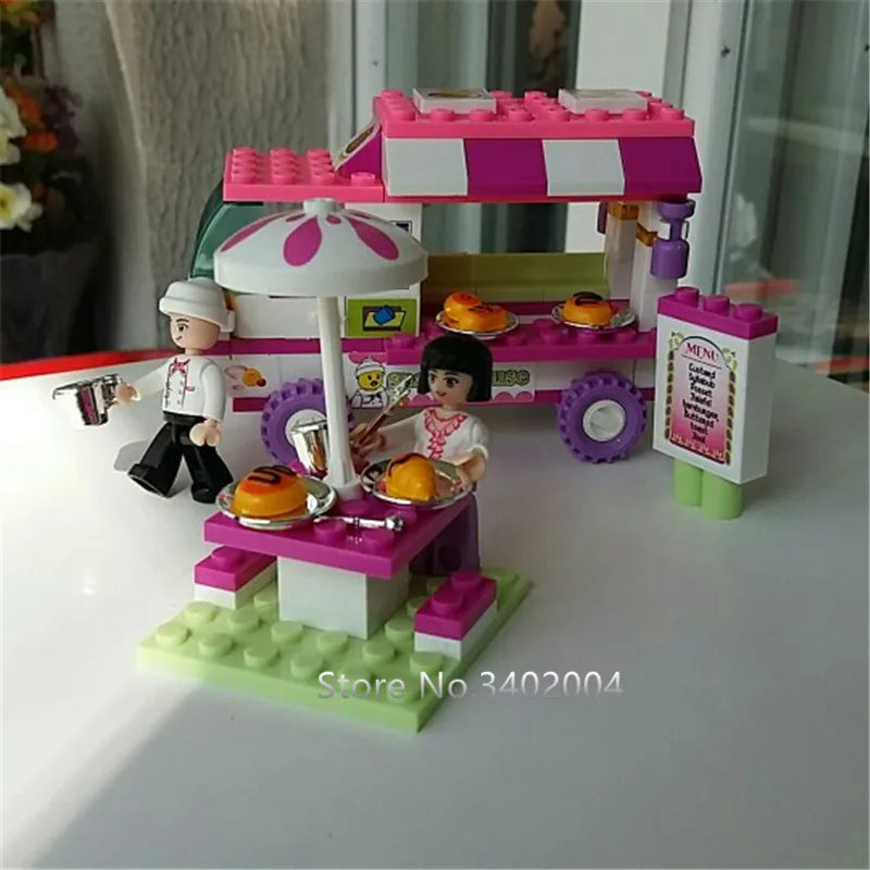 102-teiliges Bausteine-Set „Stadt und Abenteuer“ – Kreatives Bauspielzeug mit Van, Snack-Haus, Auto, Hund und Figuren für Kinder, tolles Weihnachtsgeschenk