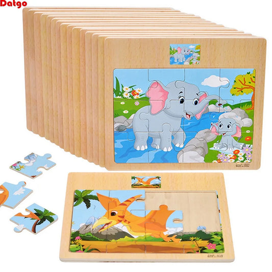 12/9 Stück Holzpuzzle für Kinder – Spaß, Lernen & Kreativität mit Fahrzeugen & Tieren