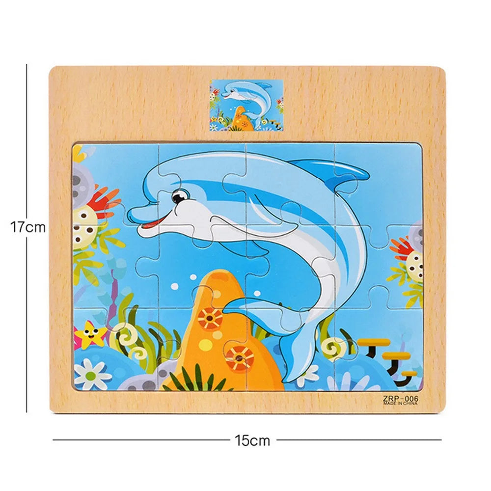 12/9 Stück Holzpuzzle für Kinder – Spaß, Lernen & Kreativität mit Fahrzeugen & Tieren