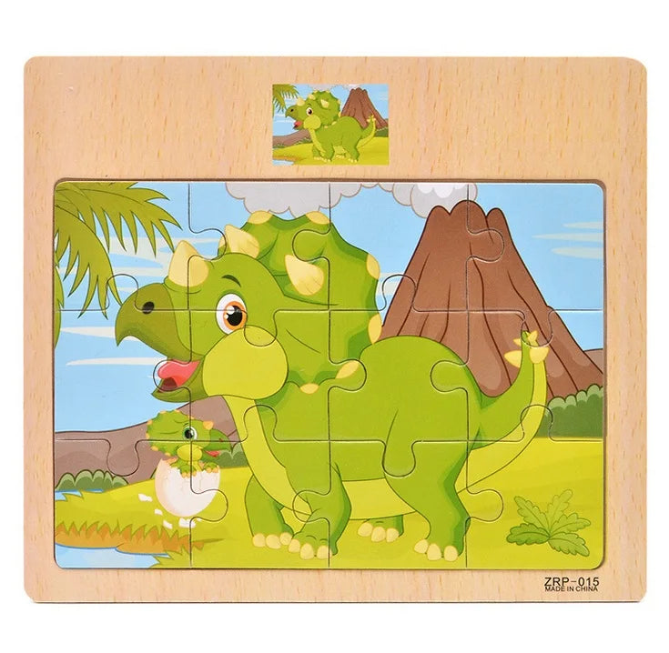 12/9 Stück Holzpuzzle für Kinder – Spaß, Lernen & Kreativität mit Fahrzeugen & Tieren