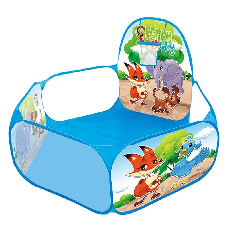 Ballbecken mit Korb ( 1,2 Meter ) – Das coole Indoor- und Outdoor-Spielzeug für Kinder.