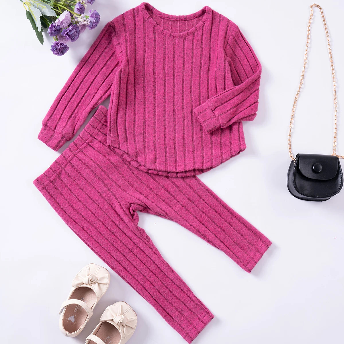 Herbstliches Mädchen- Outfit Set – Langarm-Top und modische Hose, warm, bequem und perfekt für Outdoor-Aktivitäten oder zum chilln für zu Hause
