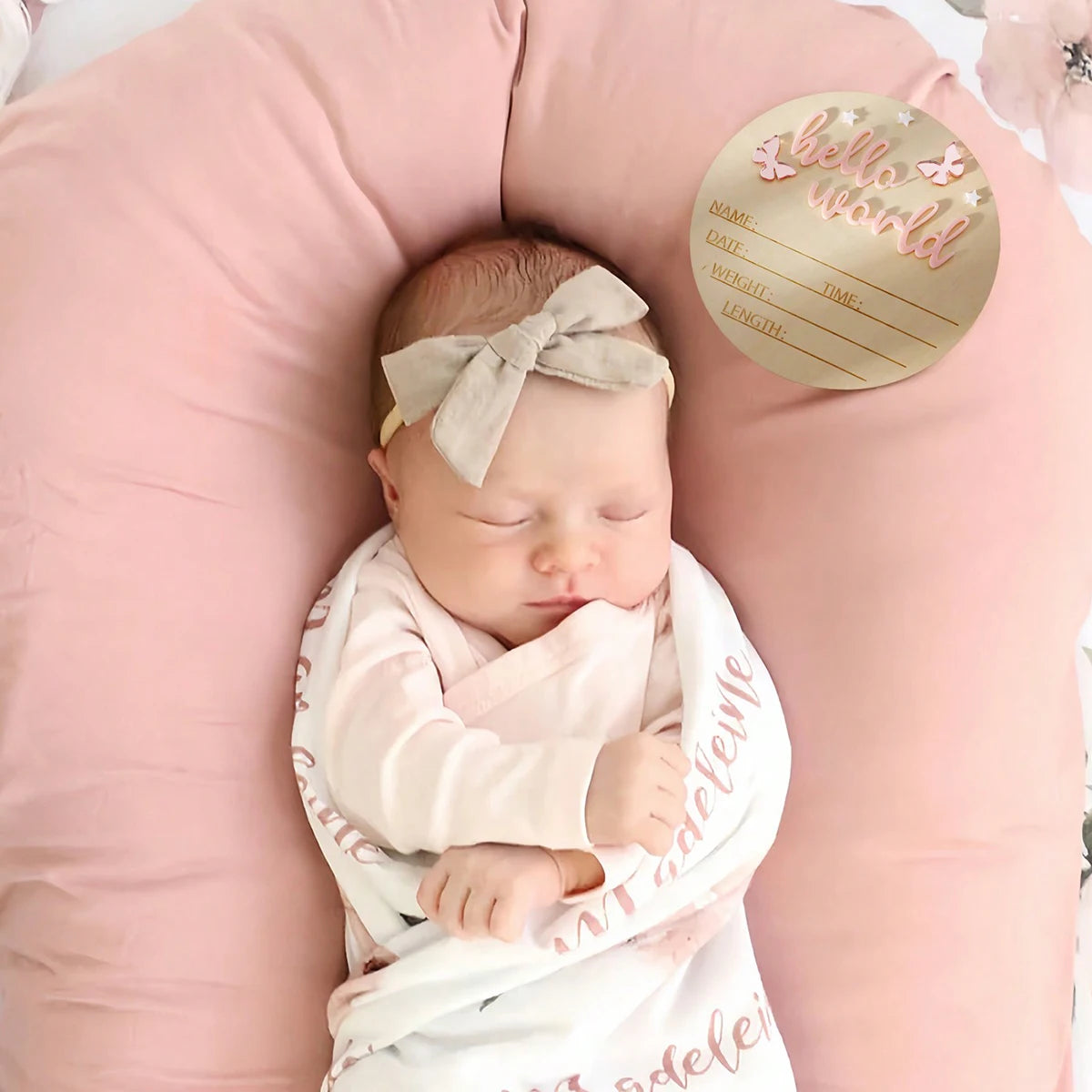 „Hello World“ Holzschild – Das perfekte Accessoire für Baby-Ankündigungen
