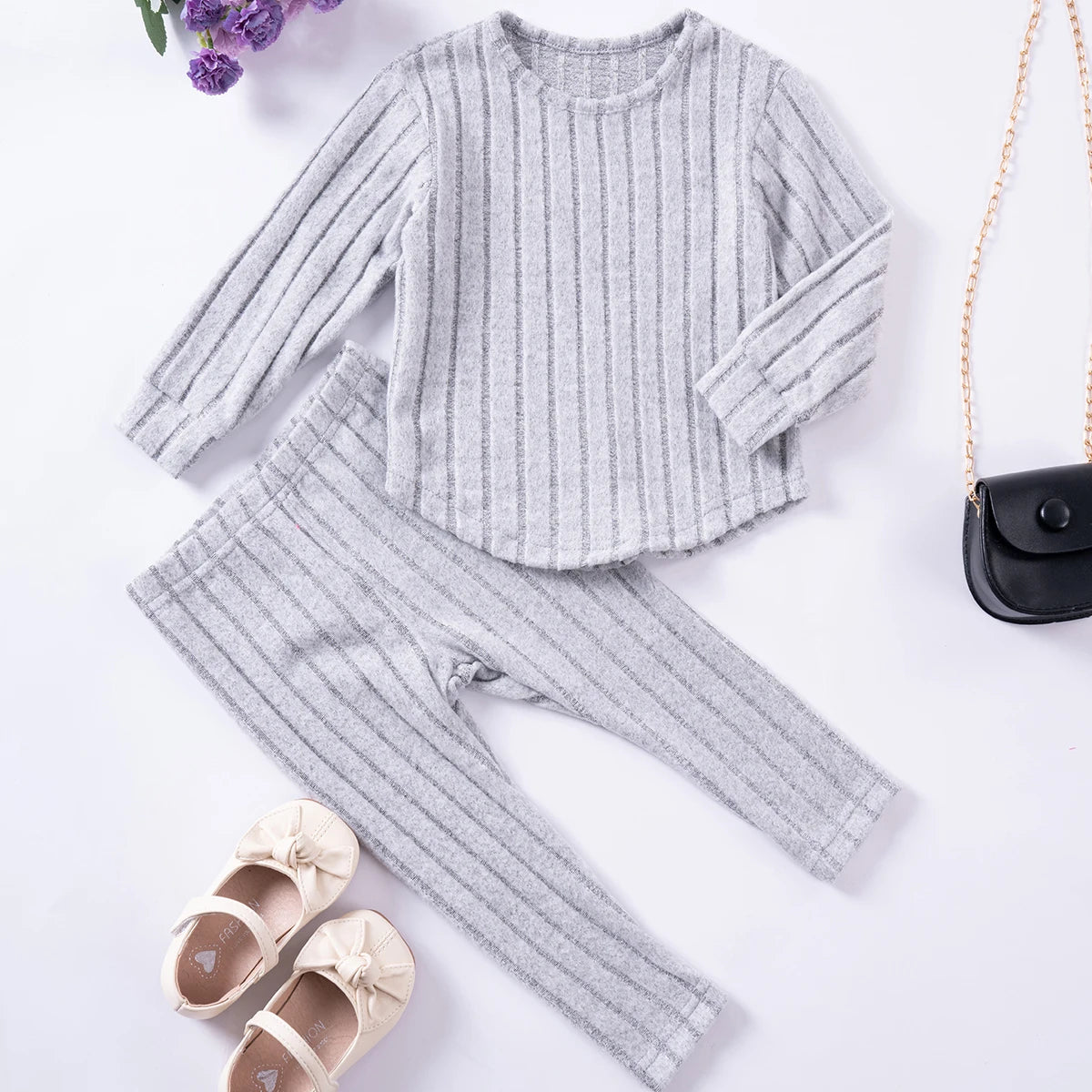 Herbstliches Mädchen- Outfit Set – Langarm-Top und modische Hose, warm, bequem und perfekt für Outdoor-Aktivitäten oder zum chilln für zu Hause