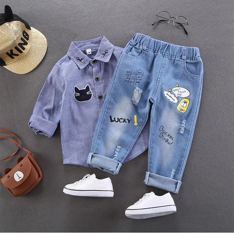 Lässige Jeans für Jungen – Stretch-Denim mit elastischem Bund