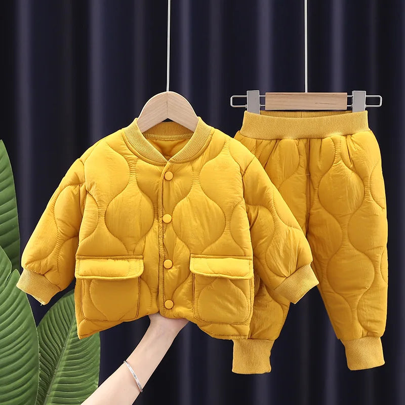 Stylisches Set für Jungen – Herbst & Winter Warmer Wintermantel & Hose