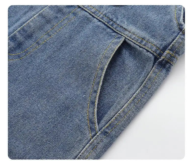 Lässiger Baumwoll-Overall für Babys – Unisex-Hosen mit Trägern für Frühling & Herbst