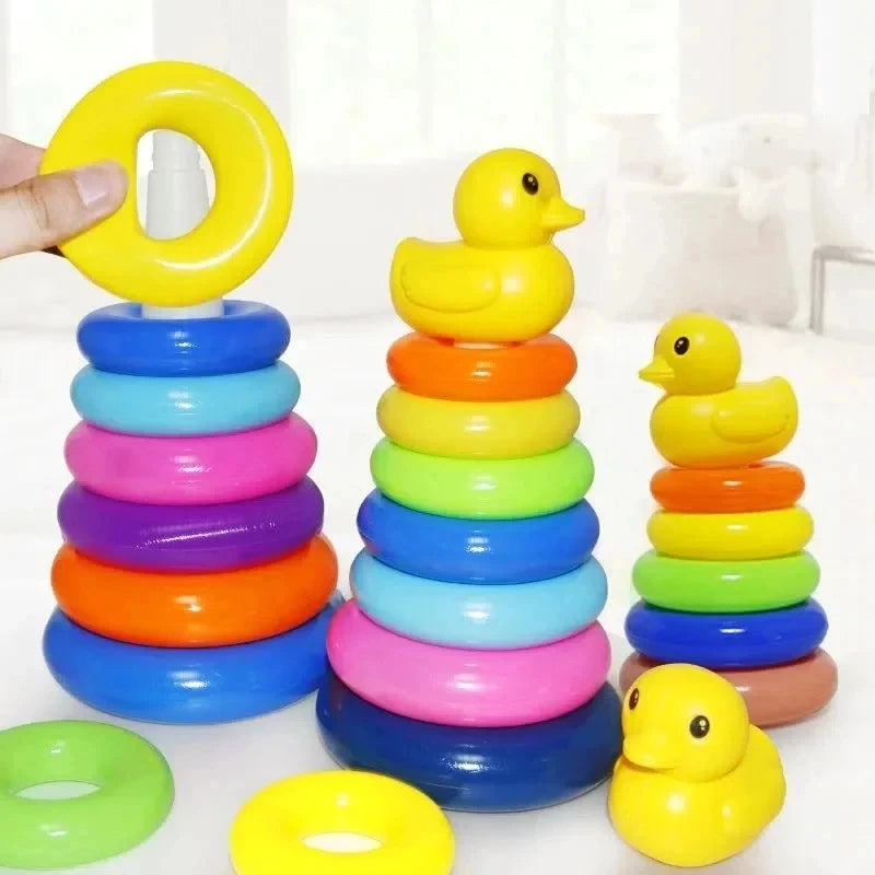 Montessori Regenbogen-Spinturm – Pädagogisches Steck- und Drehspiel für Kinder