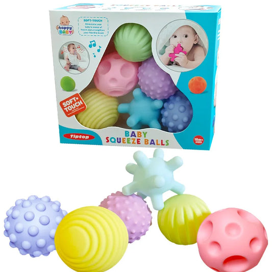 6 Stück strukturierte Multi-Ball-Set entwickeln taktile Sinne Spielzeug Baby Touch Hand Ball Spielzeug Training Ball Massage weiche Bälle Kinder Geschenke