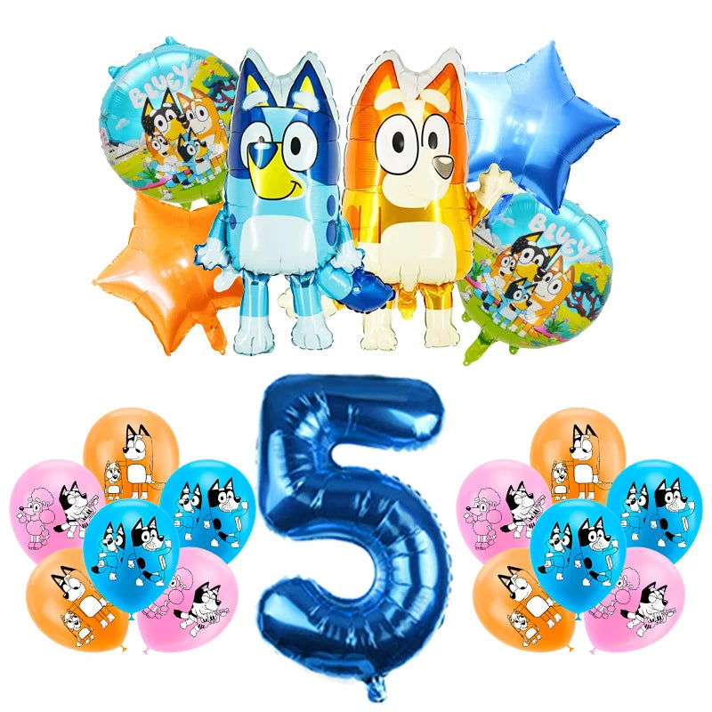Bluey Geburtstag Deko-Set – Ballons & Partyzubehör für Kinder