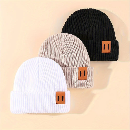 3er Set Gestrickte Wintermützen – Kuschelige Accessoires für Neugeborene & Kleinkinder im praktischen Sets von 1, 2 oder 3 Stück