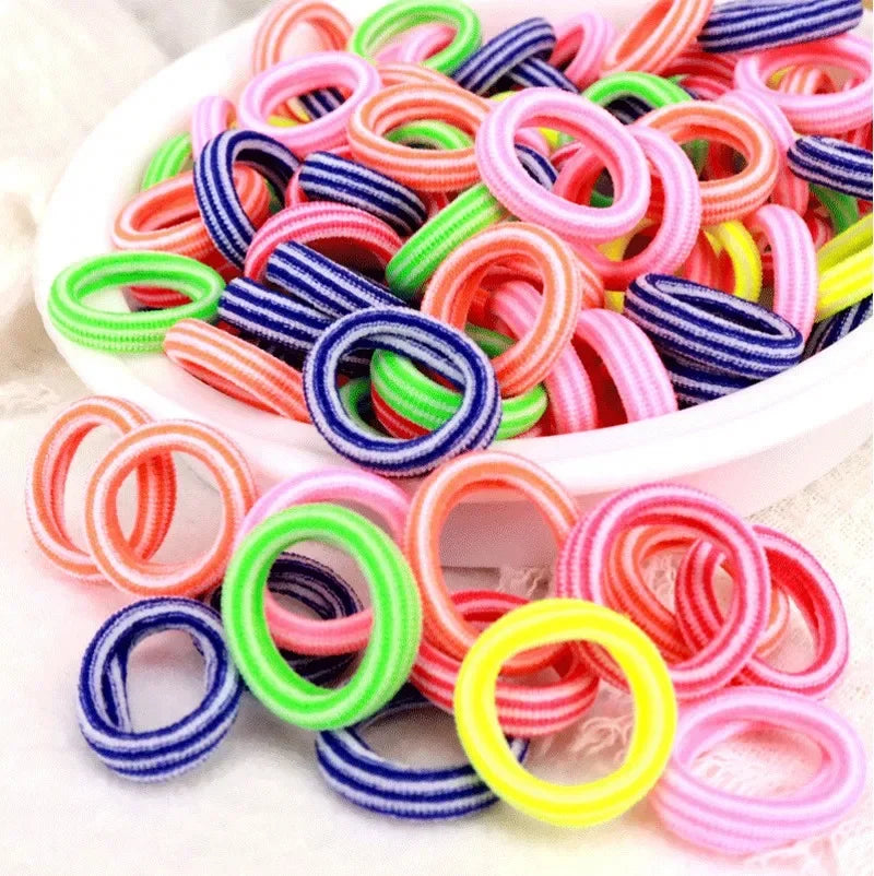 200er Set Bunte Haargummis – Elastische Haarbänder für Kinder